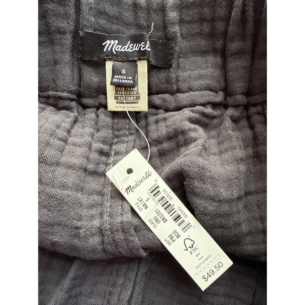 NWT Madewell Easy Pull-On Shorts in Black Coal Size Small - Picture 3 of 6